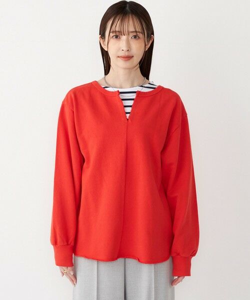 SHIPS / シップス カットソー | SHIPS Colors:〈手洗い可能〉USA 裏毛 スキッパー プルオーバー | 詳細9