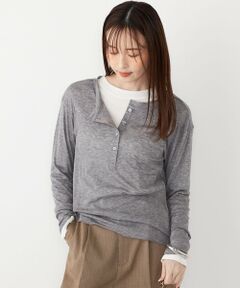 SHIPS / シップス カットソー（半袖以外） | SHIPS Colors:ウール混  天竺 ヘンリー ネック ロンT