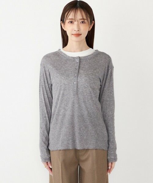 SHIPS / シップス カットソー（半袖以外） | SHIPS Colors:ウール混  天竺 ヘンリー ネック ロンT | 詳細4
