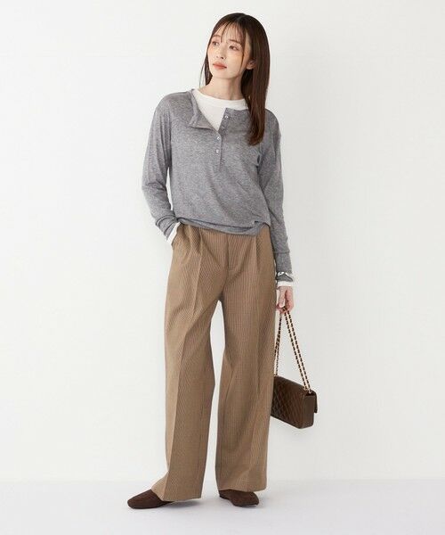 SHIPS / シップス カットソー（半袖以外） | SHIPS Colors:ウール混  天竺 ヘンリー ネック ロンT | 詳細13