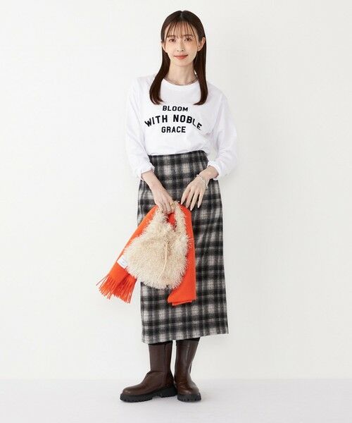 SHIPS / シップス Tシャツ | SHIPS Colors:〈洗濯機可能〉フロッキー プリント ロゴTシャツ（ロンT）◇ | 詳細3