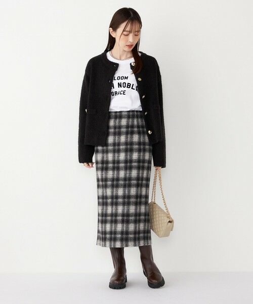 SHIPS / シップス Tシャツ | SHIPS Colors:〈洗濯機可能〉フロッキー プリント ロゴTシャツ（ロンT）◇ | 詳細4