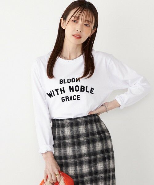 SHIPS / シップス Tシャツ | SHIPS Colors:〈洗濯機可能〉フロッキー プリント ロゴTシャツ（ロンT）◇ | 詳細5