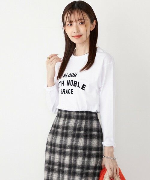 SHIPS / シップス Tシャツ | SHIPS Colors:〈洗濯機可能〉フロッキー プリント ロゴTシャツ（ロンT）◇ | 詳細6