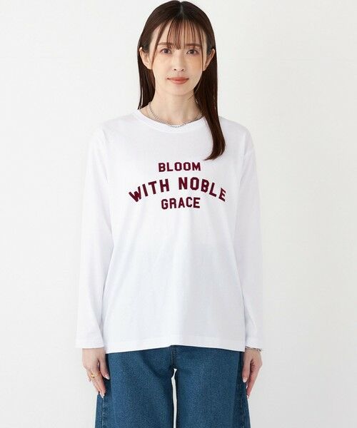 SHIPS / シップス Tシャツ | SHIPS Colors:〈洗濯機可能〉フロッキー プリント ロゴTシャツ（ロンT）◇ | 詳細18