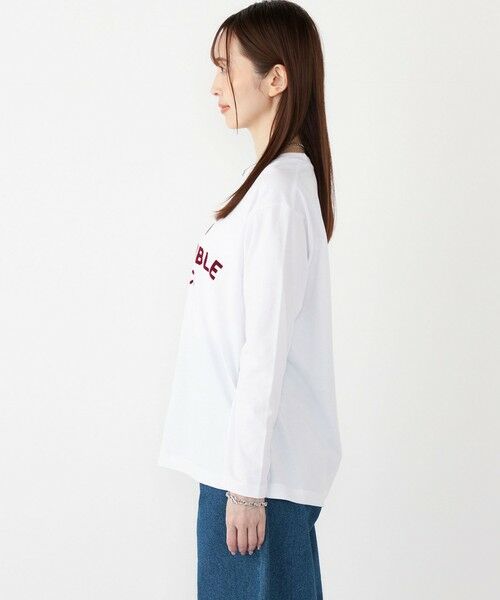 SHIPS / シップス Tシャツ | SHIPS Colors:〈洗濯機可能〉フロッキー プリント ロゴTシャツ（ロンT）◇ | 詳細19