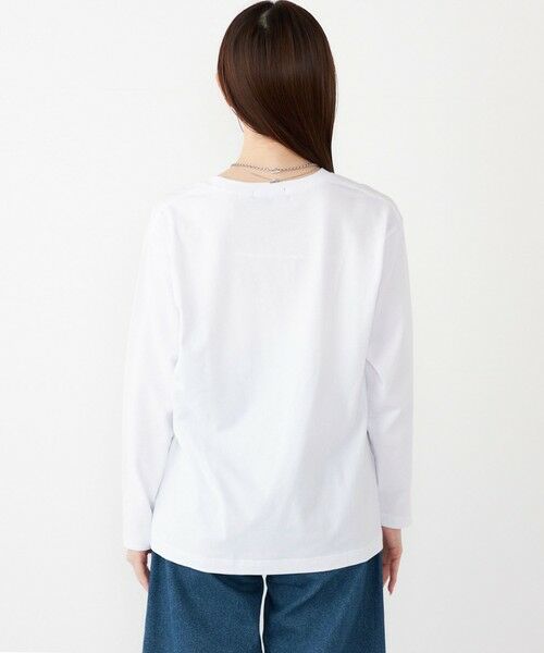 SHIPS / シップス Tシャツ | SHIPS Colors:〈洗濯機可能〉フロッキー プリント ロゴTシャツ（ロンT）◇ | 詳細20