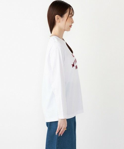 SHIPS / シップス Tシャツ | SHIPS Colors:〈洗濯機可能〉フロッキー プリント ロゴTシャツ（ロンT）◇ | 詳細21