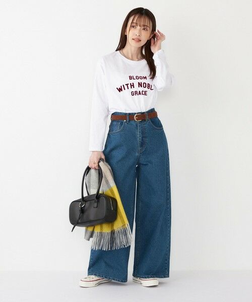 SHIPS / シップス Tシャツ | SHIPS Colors:〈洗濯機可能〉フロッキー プリント ロゴTシャツ（ロンT）◇ | 詳細22