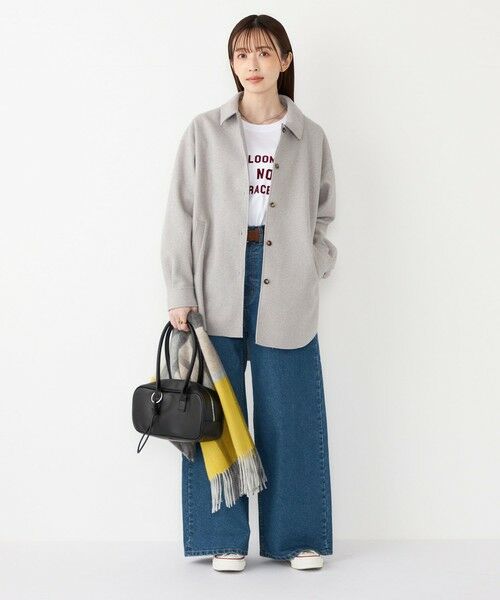 SHIPS / シップス Tシャツ | SHIPS Colors:〈洗濯機可能〉フロッキー プリント ロゴTシャツ（ロンT）◇ | 詳細23