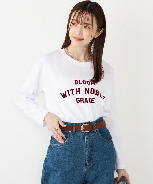 SHIPS / シップス Tシャツ | SHIPS Colors:〈洗濯機可能〉フロッキー プリント ロゴTシャツ（ロンT）◇ | 詳細26