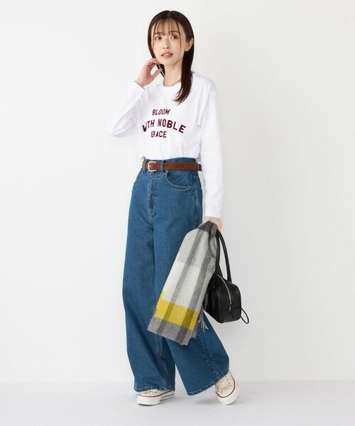 SHIPS / シップス Tシャツ | SHIPS Colors:〈洗濯機可能〉フロッキー プリント ロゴTシャツ（ロンT）◇ | 詳細28