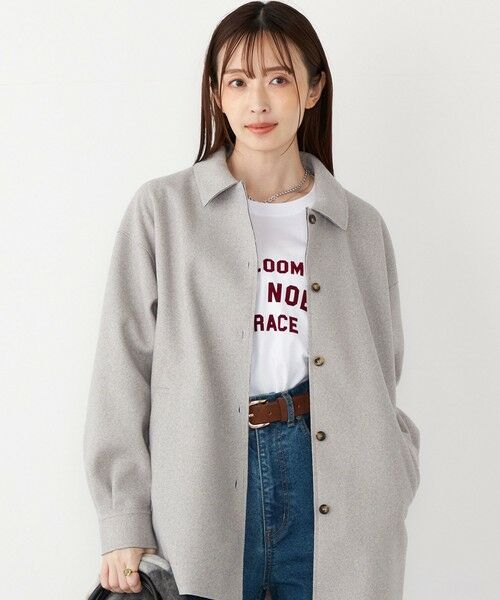 SHIPS / シップス Tシャツ | SHIPS Colors:〈洗濯機可能〉フロッキー プリント ロゴTシャツ（ロンT）◇ | 詳細29