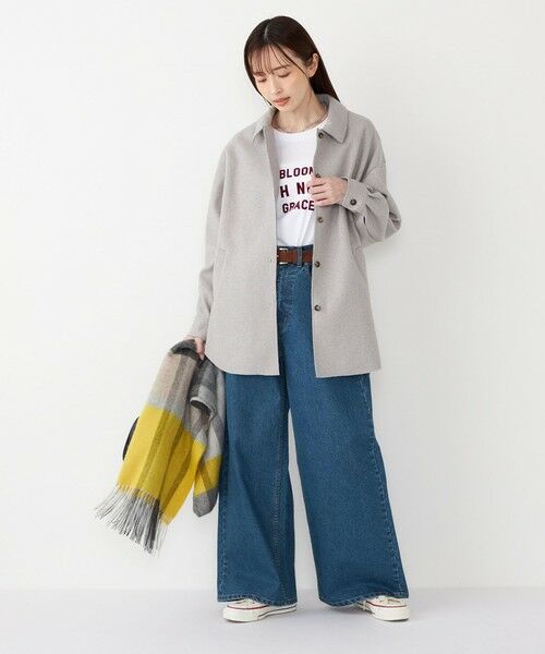 SHIPS / シップス Tシャツ | SHIPS Colors:〈洗濯機可能〉フロッキー プリント ロゴTシャツ（ロンT）◇ | 詳細30