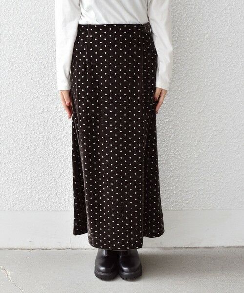 SHIPS / シップス ロング・マキシ丈スカート | SHIPS Colors:〈手洗い可能〉グリッタープリント ポリエステルベロア フレアスカート | 詳細11