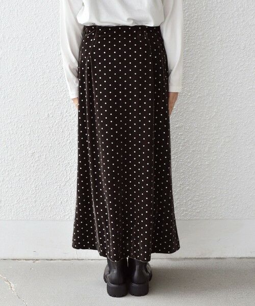 SHIPS / シップス ロング・マキシ丈スカート | SHIPS Colors:〈手洗い可能〉グリッタープリント ポリエステルベロア フレアスカート | 詳細13