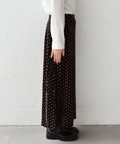 SHIPS / シップス ロング・マキシ丈スカート | SHIPS Colors:〈手洗い可能〉グリッタープリント ポリエステルベロア フレアスカート | 詳細14