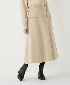 SHIPS / シップス ロング・マキシ丈スカート | SHIPS Colors:〈手洗い可能〉ジャージーメルトン ポケット フレアスカート