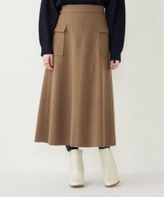 SHIPS / シップス ロング・マキシ丈スカート | SHIPS Colors:〈手洗い可能〉ジャージーメルトン ポケット フレアスカート