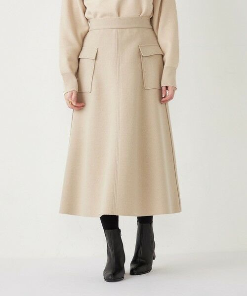 SHIPS / シップス ロング・マキシ丈スカート | SHIPS Colors:〈手洗い可能〉ジャージーメルトン ポケット フレアスカート | 詳細5