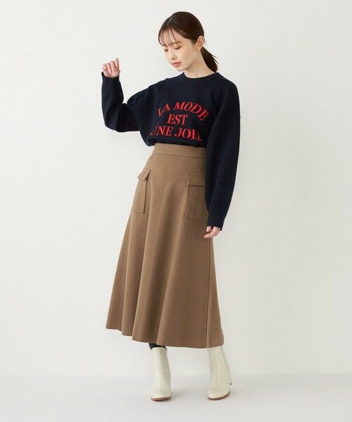 SHIPS / シップス ロング・マキシ丈スカート | SHIPS Colors:〈手洗い可能〉ジャージーメルトン ポケット フレアスカート | 詳細29