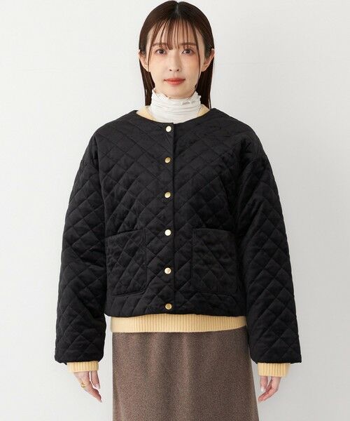 SHIPS / シップス その他アウター | SHIPS Colors:ポリエステルベロア ノーカラー キルティング ジャケット | 詳細3