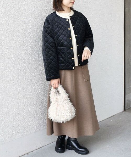 SHIPS / シップス その他アウター | SHIPS Colors:ポリエステルベロア ノーカラー キルティング ジャケット | 詳細8