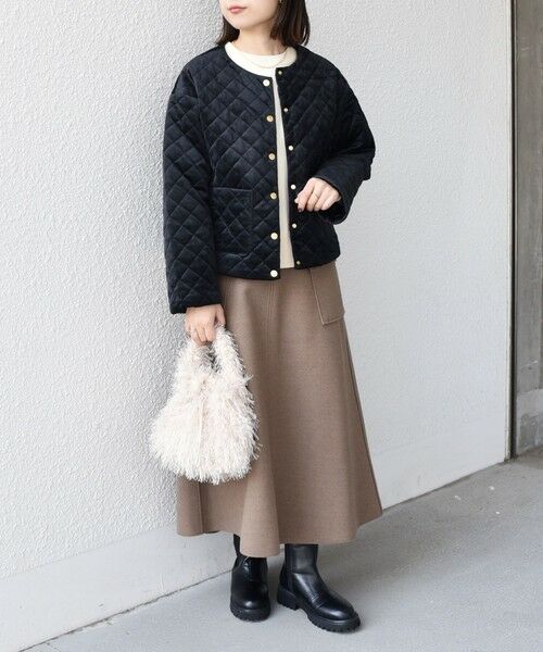 SHIPS / シップス その他アウター | SHIPS Colors:ポリエステルベロア ノーカラー キルティング ジャケット | 詳細15