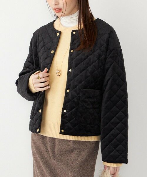 SHIPS / シップス その他アウター | SHIPS Colors:ポリエステルベロア ノーカラー キルティング ジャケット | 詳細16