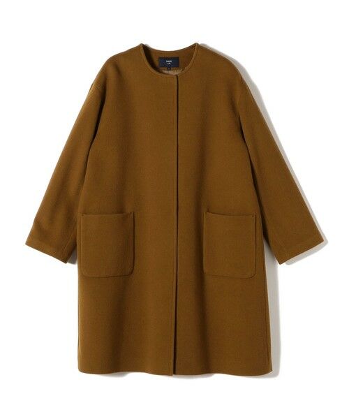 SHIPS for women/シップスウィメン SHIPS Colors:SUPER100 ウール ノーカラー コート◇ ブラウン SMALL