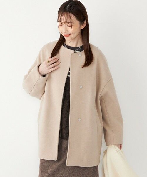 SHIPS / シップス その他アウター | SHIPS Colors:〈手洗い可能〉ジャージーメルトン ノーカラー コート◇ | 詳細5