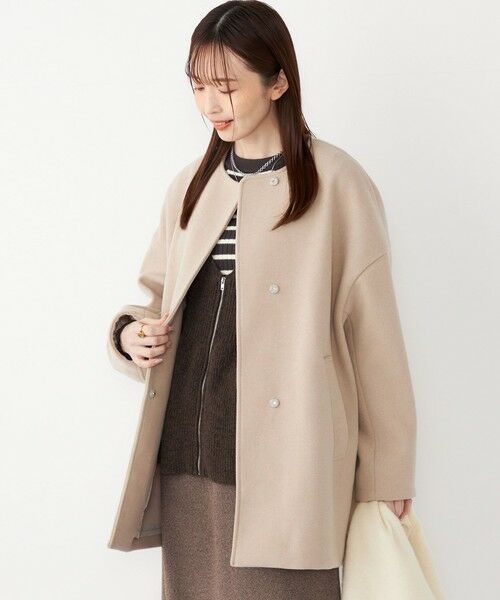 SHIPS / シップス その他アウター | SHIPS Colors:〈手洗い可能〉ジャージーメルトン ノーカラー コート◇ | 詳細6