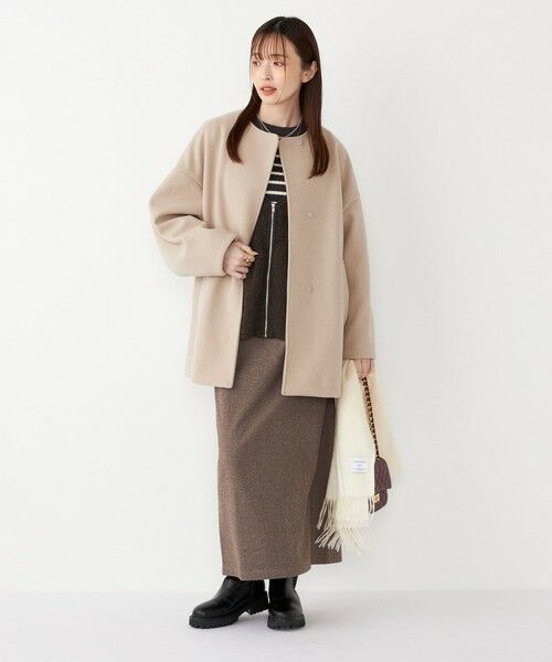 SHIPS / シップス その他アウター | SHIPS Colors:〈手洗い可能〉ジャージーメルトン ノーカラー コート◇ | 詳細7