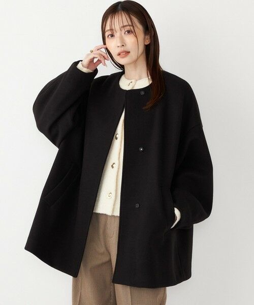 SHIPS / シップス その他アウター | SHIPS Colors:〈手洗い可能〉ジャージーメルトン ノーカラー コート◇ | 詳細16