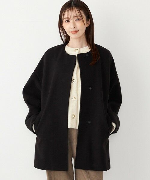 SHIPS / シップス その他アウター | SHIPS Colors:〈手洗い可能〉ジャージーメルトン ノーカラー コート◇ | 詳細17