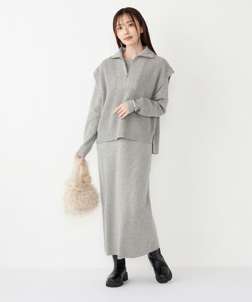 SHIPS / シップス ロング・マキシ丈ワンピース | SHIPS Colors:〈手洗い可能〉ベスト × ニット ワンピース セット◇ | 詳細15