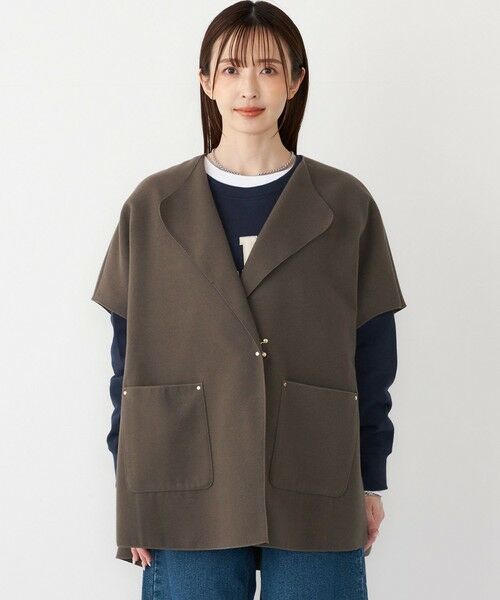 SHIPS / シップス ポンチョ | SHIPS Colors:ダブルフェイス ウールライク オーバー ジレ | 詳細12