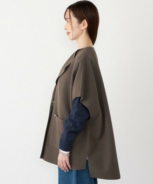 SHIPS / シップス ポンチョ | SHIPS Colors:ダブルフェイス ウールライク オーバー ジレ | 詳細13