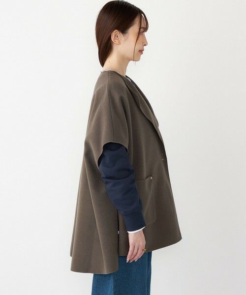 SHIPS / シップス ポンチョ | SHIPS Colors:ダブルフェイス ウールライク オーバー ジレ | 詳細15