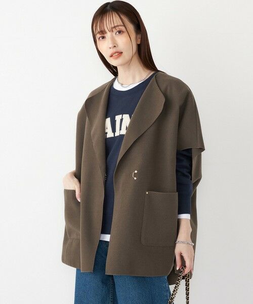 SHIPS / シップス ポンチョ | SHIPS Colors:ダブルフェイス ウールライク オーバー ジレ | 詳細17