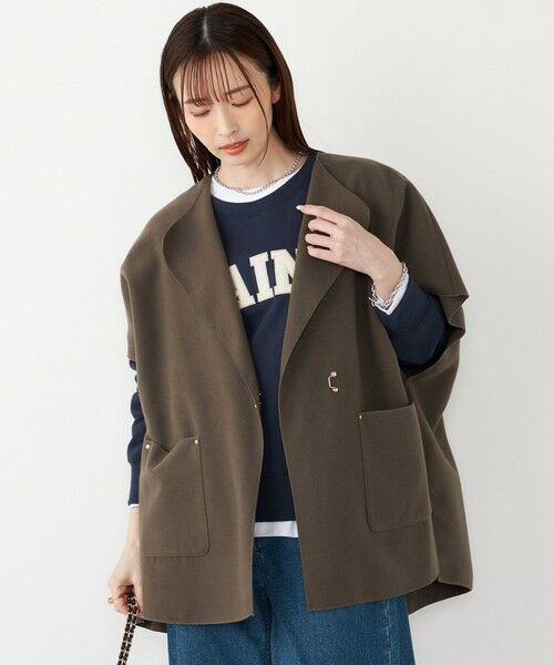 SHIPS / シップス ポンチョ | SHIPS Colors:ダブルフェイス ウールライク オーバー ジレ | 詳細19