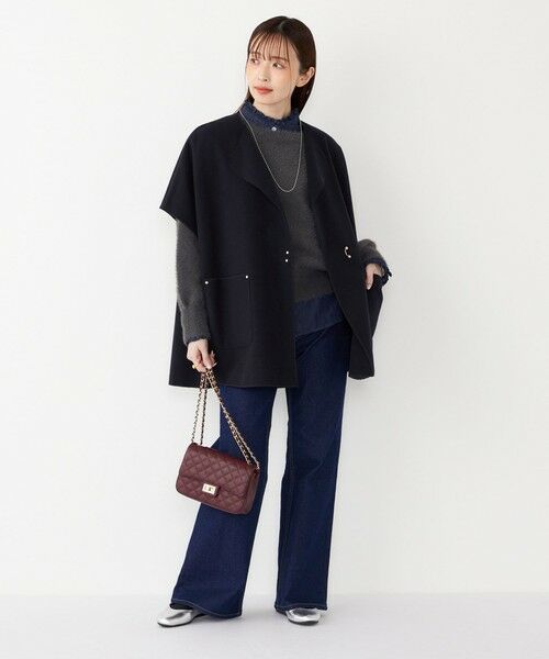 SHIPS / シップス ポンチョ | SHIPS Colors:ダブルフェイス ウールライク オーバー ジレ | 詳細24