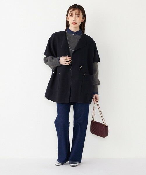 SHIPS / シップス ポンチョ | SHIPS Colors:ダブルフェイス ウールライク オーバー ジレ | 詳細27