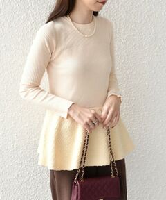 SHIPS / シップス ニット・セーター | SHIPS Colors:〈手洗い可能〉ブークレ コンビ ペプラム ニット◇