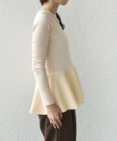 SHIPS / シップス ニット・セーター | SHIPS Colors:〈手洗い可能〉ブークレ コンビ ペプラム ニット◇ | 詳細9