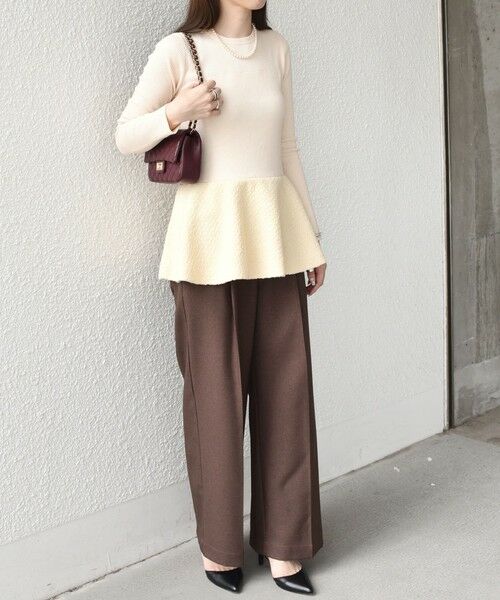 SHIPS / シップス ニット・セーター | SHIPS Colors:〈手洗い可能〉ブークレ コンビ ペプラム ニット◇ | 詳細10