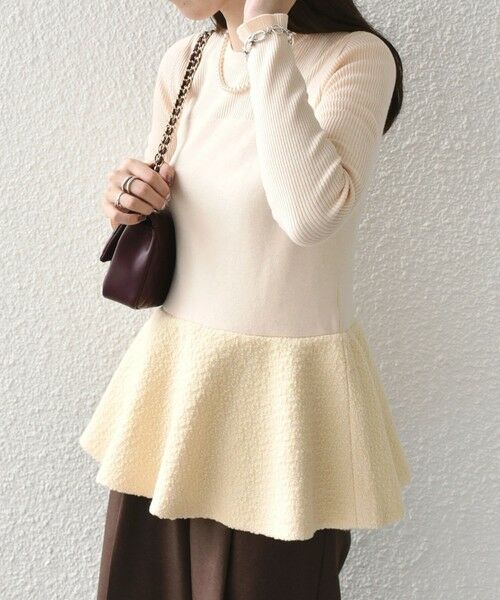 SHIPS / シップス ニット・セーター | SHIPS Colors:〈手洗い可能〉ブークレ コンビ ペプラム ニット◇ | 詳細11