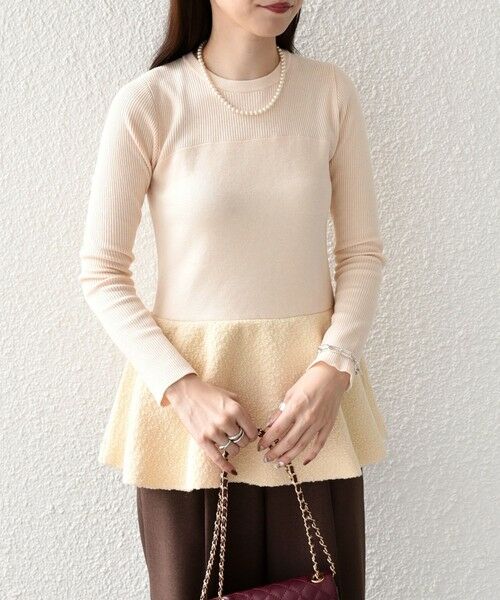 SHIPS / シップス ニット・セーター | SHIPS Colors:〈手洗い可能〉ブークレ コンビ ペプラム ニット◇ | 詳細12