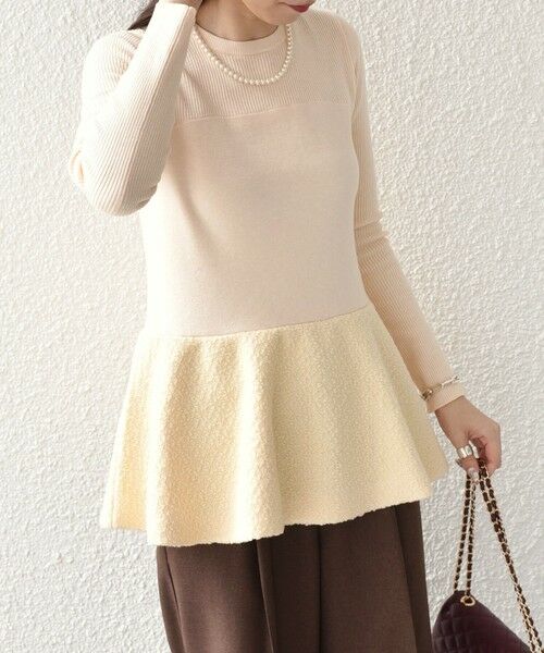 SHIPS / シップス ニット・セーター | SHIPS Colors:〈手洗い可能〉ブークレ コンビ ペプラム ニット◇ | 詳細13