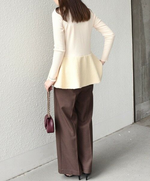 SHIPS / シップス ニット・セーター | SHIPS Colors:〈手洗い可能〉ブークレ コンビ ペプラム ニット◇ | 詳細14